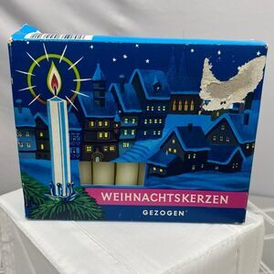 20) White German Christmas Candles With Box Holiday Weihnachtskerzen READ WARPED